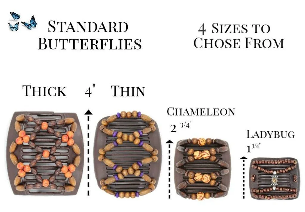 African Butterfly Hair Comb - Stones & Bones Black 89