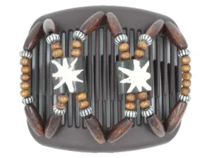 African Butterfly Hair Comb - Stones & Bones Brown 102