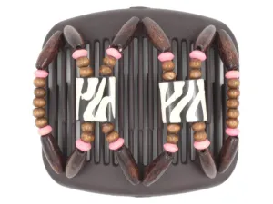 African Butterfly Hair Comb - Stones & Bones Brown 104
