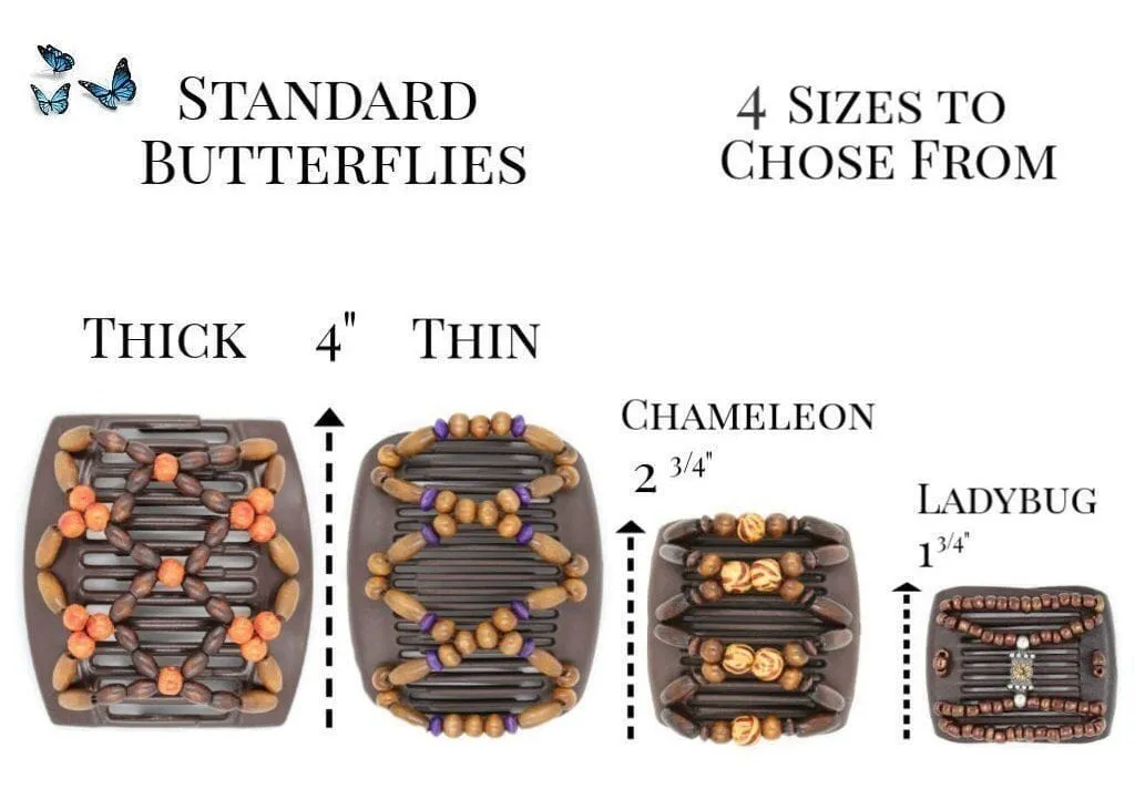 African Butterfly Hair Comb - Stones & Bones Brown 104