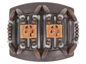 African Butterfly Thick Hair Comb - Dupla Brown 113
