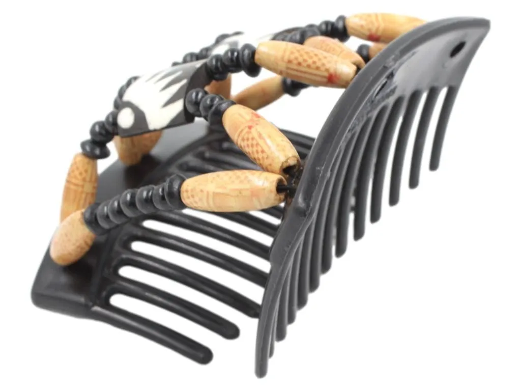 African Butterfly Thick Hair Comb - Stones & Bones Black 109