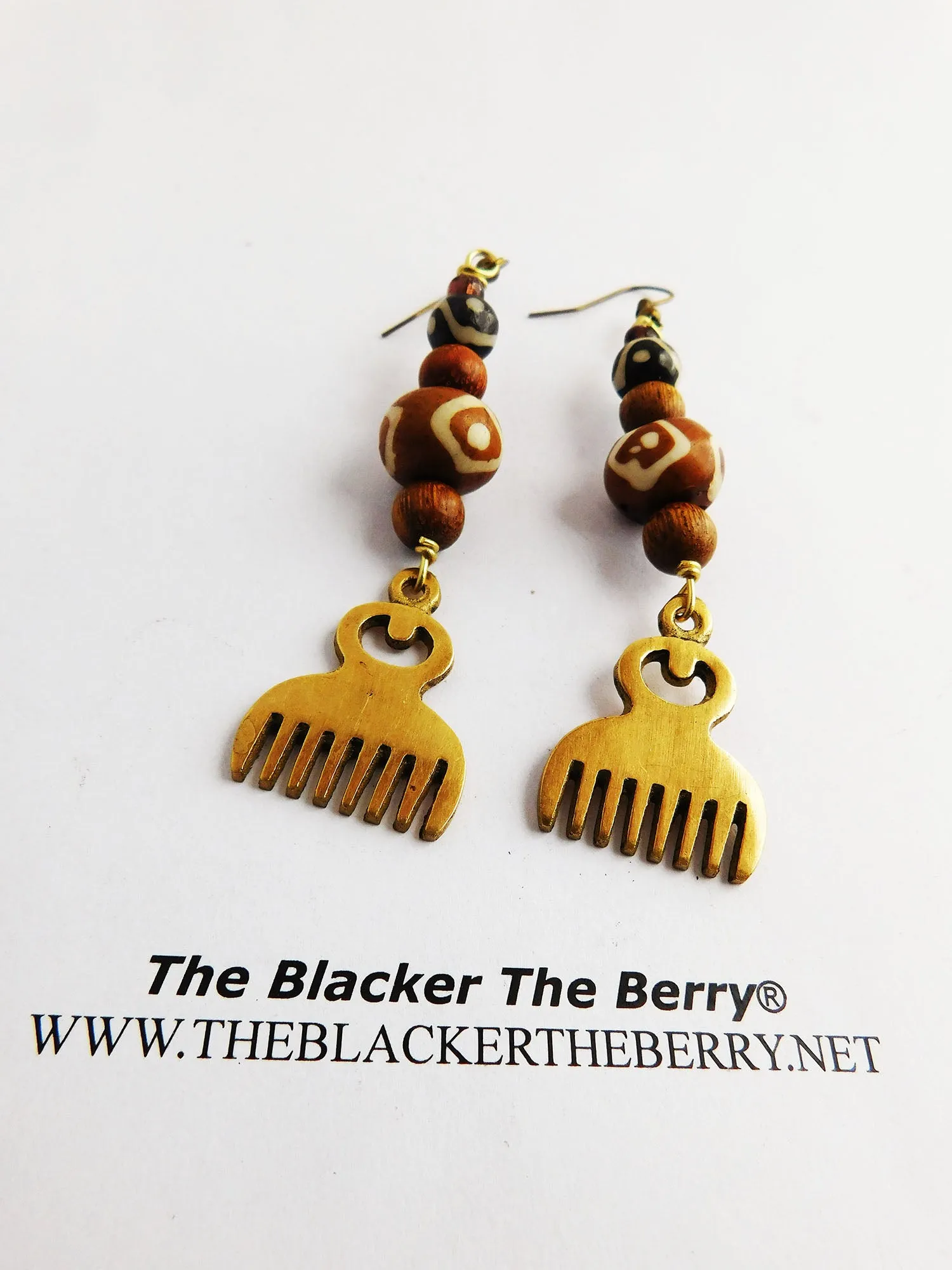 African Duafe Earrings Adinkra Beaded Ethnic Jewelry