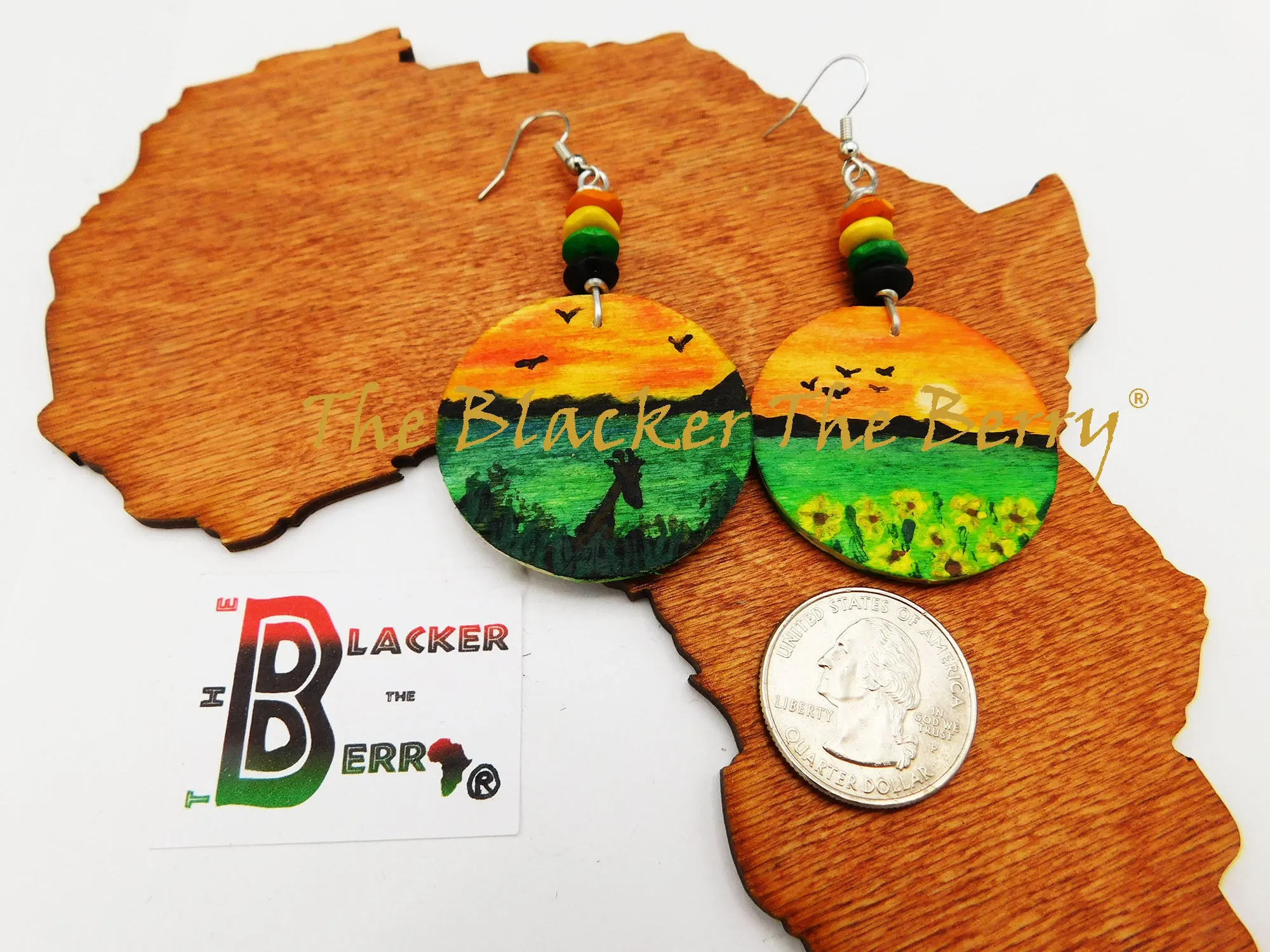 African Earrings Hand Painted Ethnic Earrings Women Teen