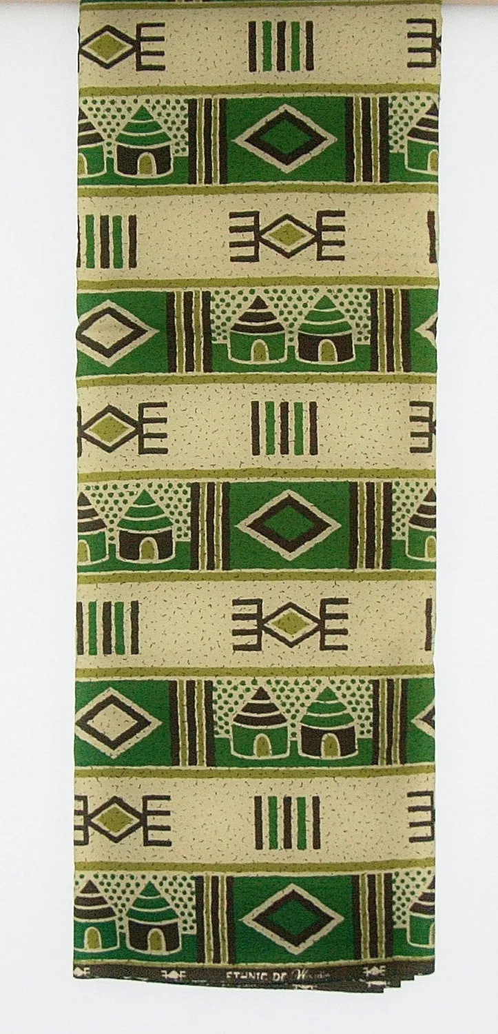 African Fabric 6 Yards Ethnic De Woodin Vlisco Classic African Huts