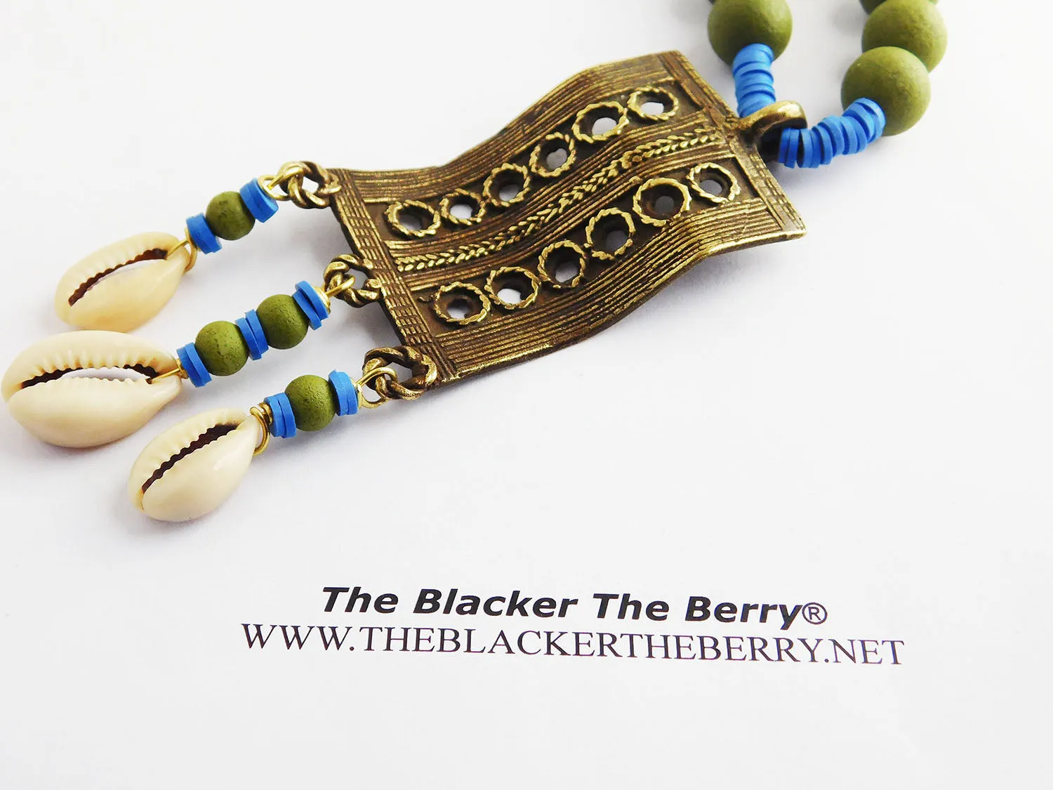 African Necklaces Cowrie Beaded Green Blue Jewelry Set Earrings