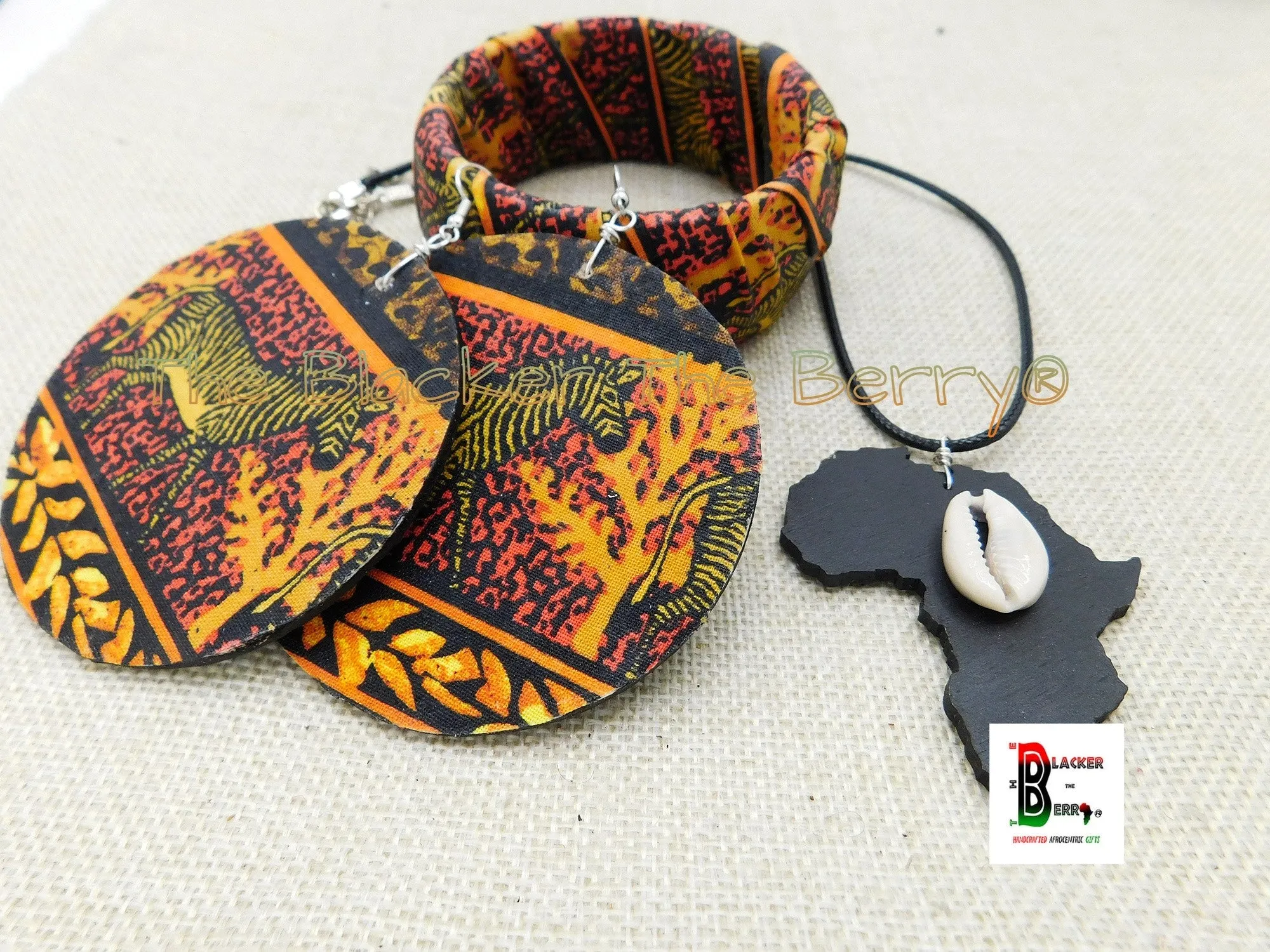 African Zebra Ankara Bracelet Orange Black Women Jewelry Ethnic The Blacker The Berry®