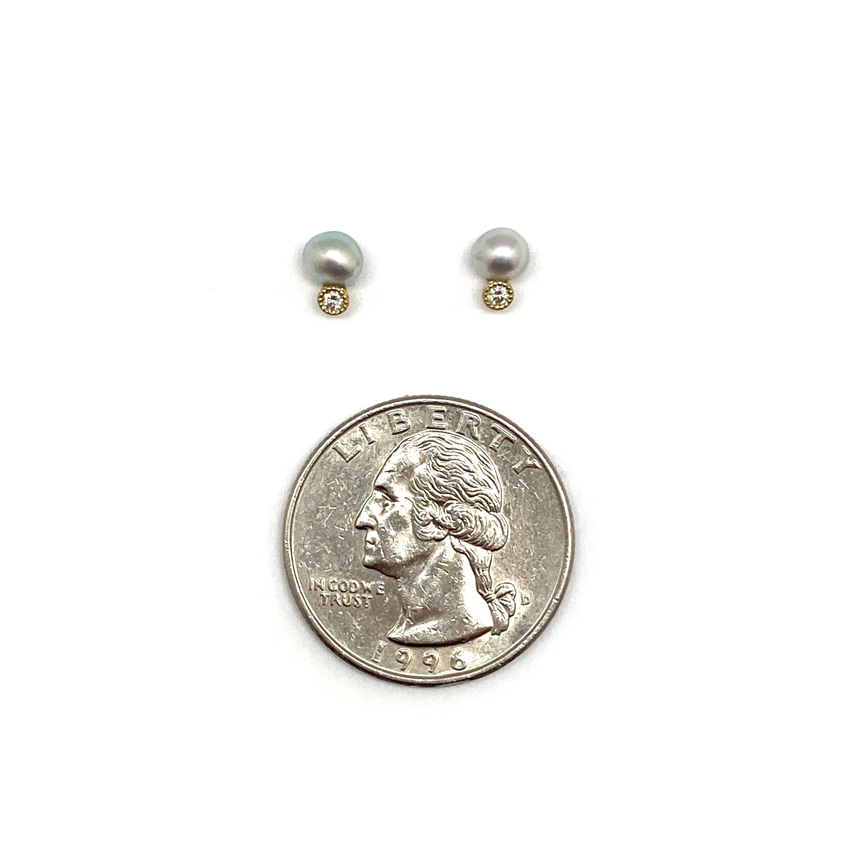 Akoya Pearl and Diamond Studs