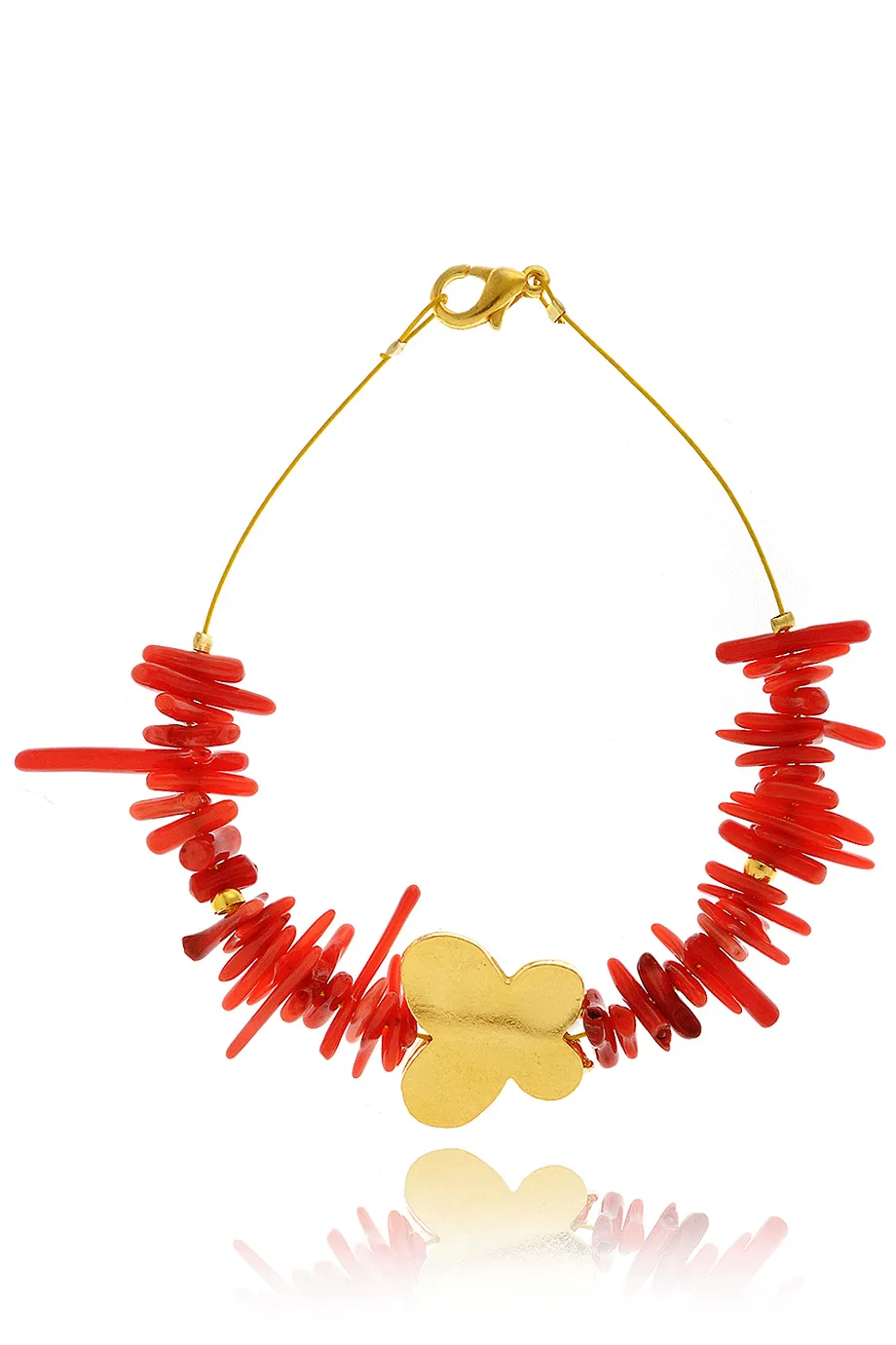ALBERTO GALLETI BUTTERFLY Coral Gold Bracelet