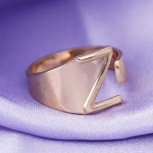 Alphabet Z Gold Band Ring