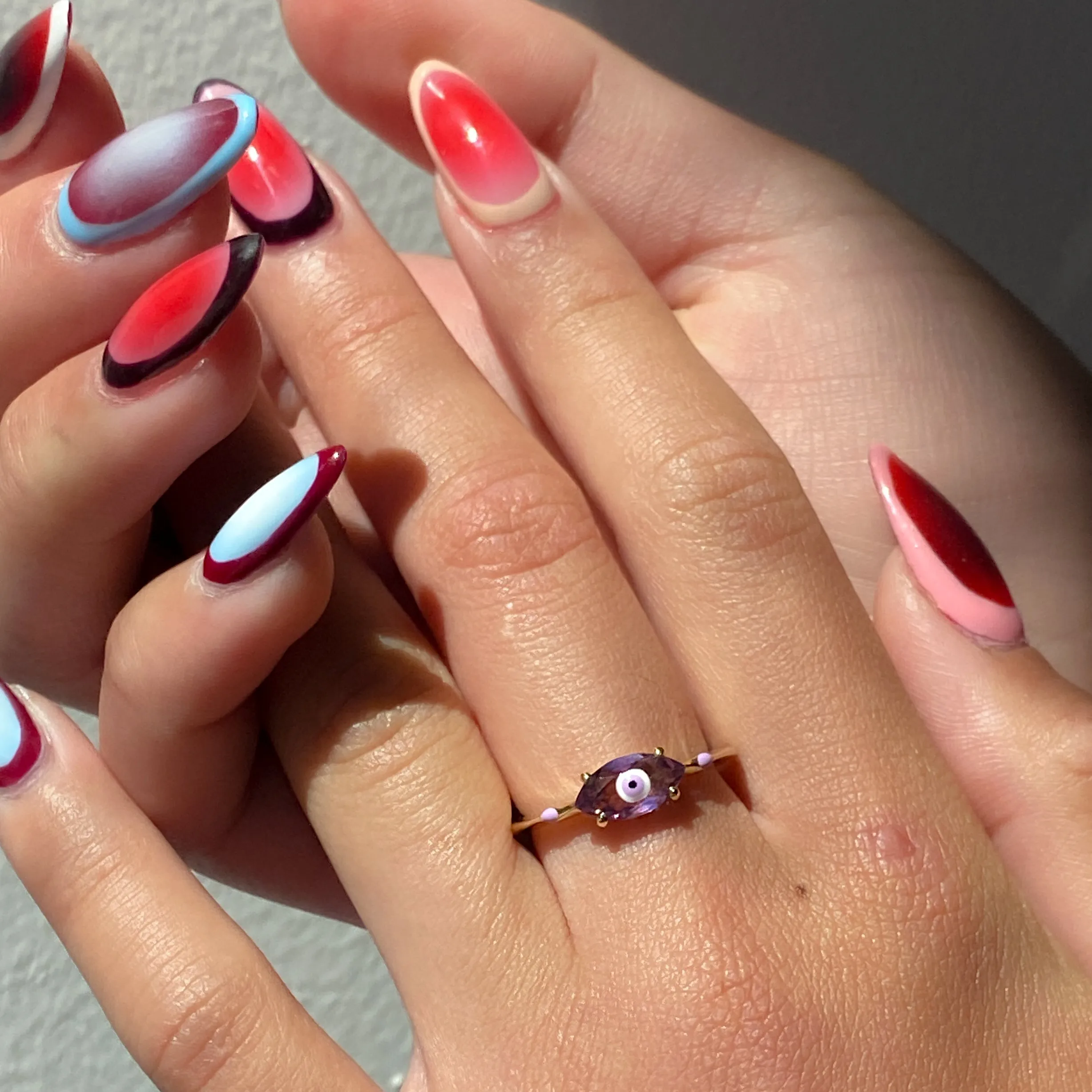 Amethyst Big Eye Ring