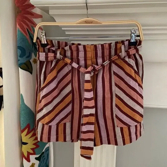 Anthropologie Retro Stripe Shorts