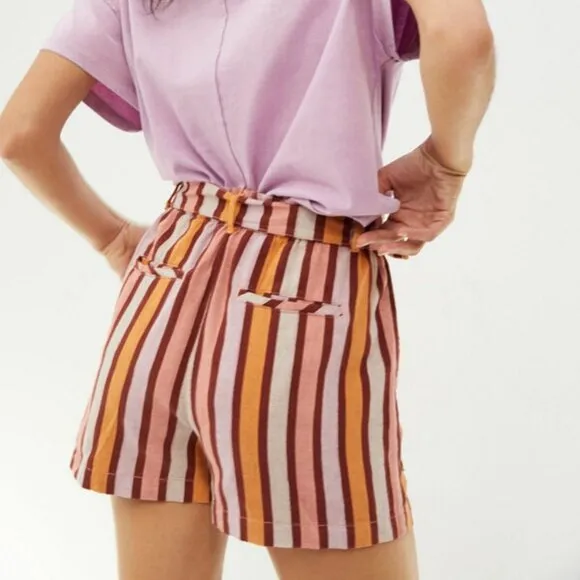 Anthropologie Retro Stripe Shorts