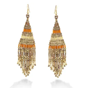 ANTIQUE GOLD BROWN EARRINGS #ER-0198 (NC17/1204Broadway)
