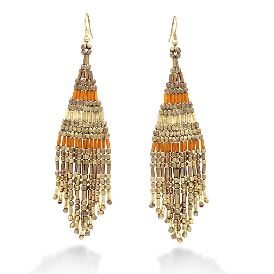 ANTIQUE GOLD BROWN EARRINGS #ER-0198 (NC17/1204Broadway)