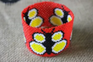 Art# K186  3  inch. Original Kayapo Traditional Peyote stitch Beaded Bracelet from Brazil.