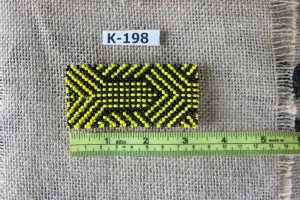 Art# K198  3  inch. Original Kayapo Traditional Peyote stitch Beaded Bracelet from Brazil.