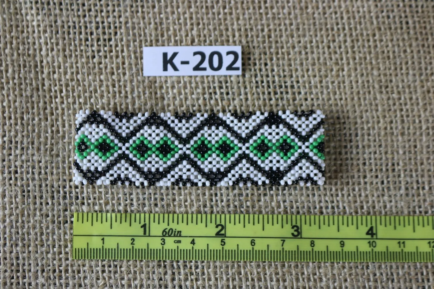 Art# K202  3 inch. Original Kayapo Traditional Peyote stitch Beaded Bracelet from Brazil.