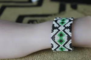 Art# K202  3 inch. Original Kayapo Traditional Peyote stitch Beaded Bracelet from Brazil.