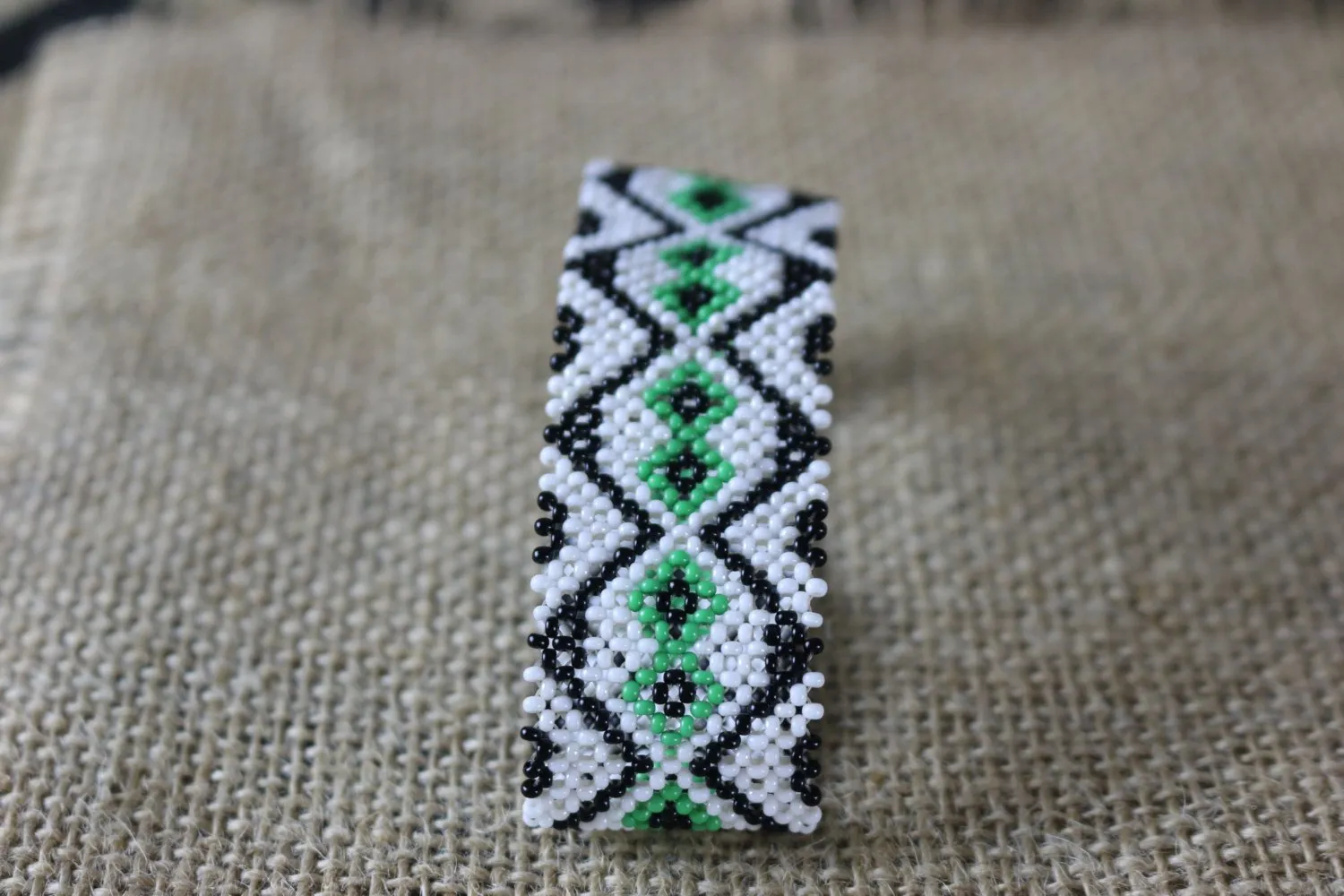 Art# K202  3 inch. Original Kayapo Traditional Peyote stitch Beaded Bracelet from Brazil.