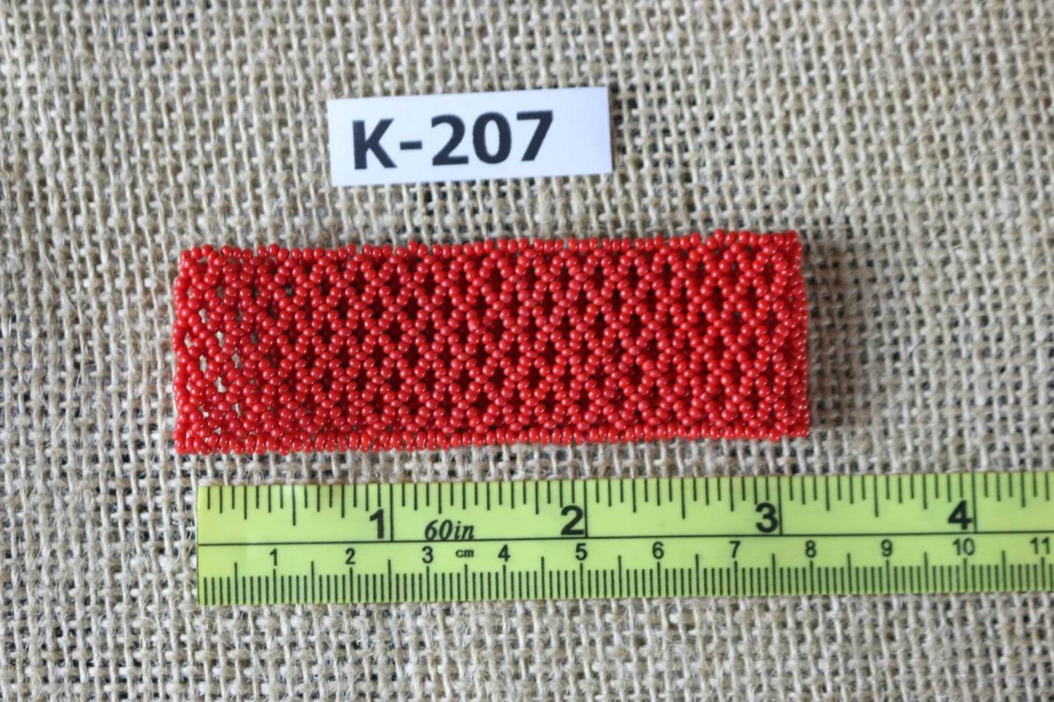 Art# K207  3  inch. Original Kayapo Traditional Peyote stitch Beaded Bracelet from Brazil.
