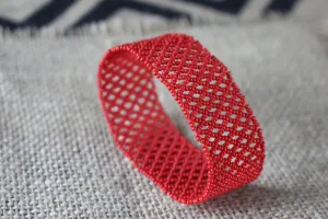 Art# K207  3  inch. Original Kayapo Traditional Peyote stitch Beaded Bracelet from Brazil.