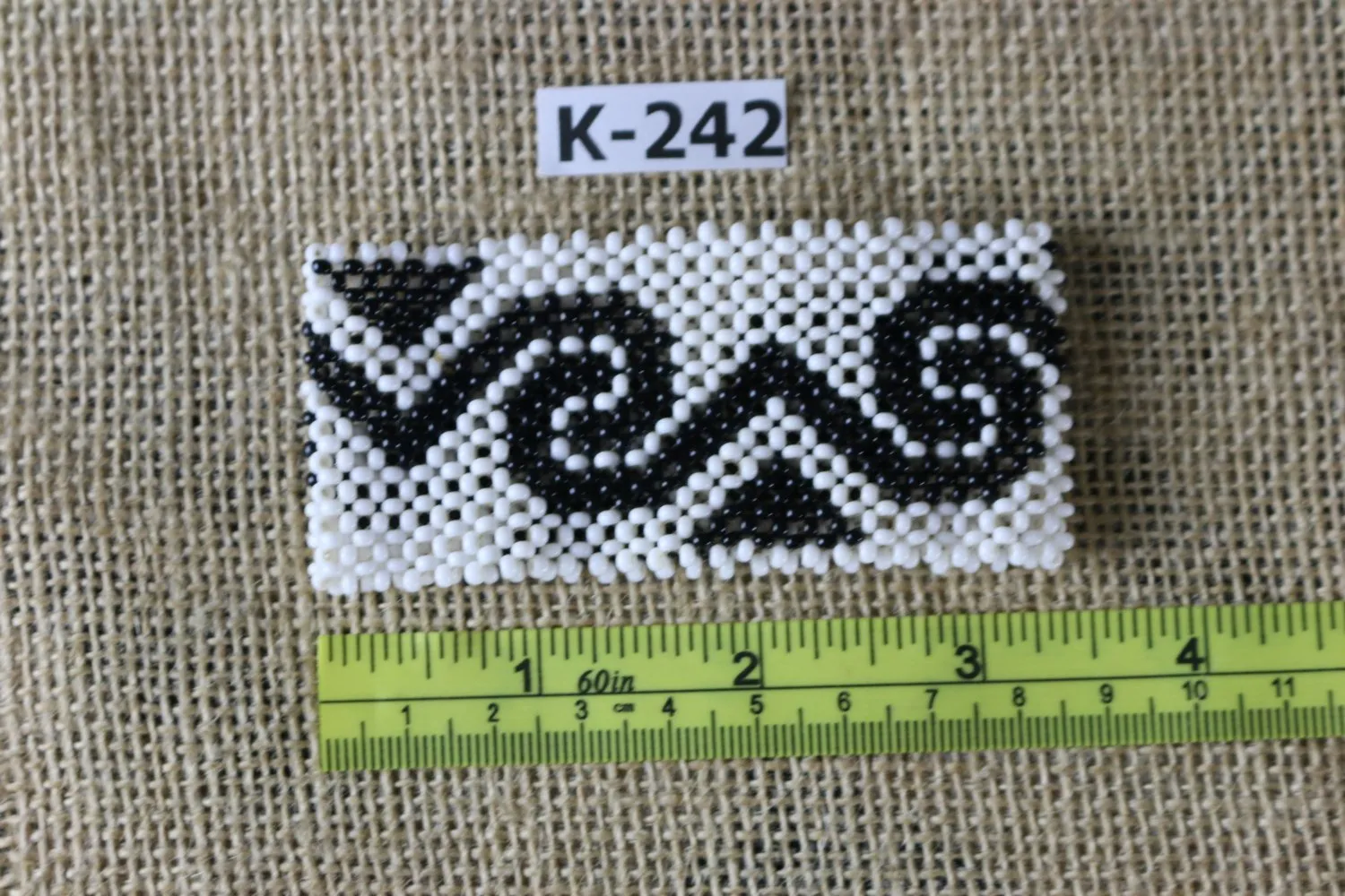 Art# K242  3  inch. Original Kayapo Traditional Peyote stitch Beaded Bracelet from Brazil.