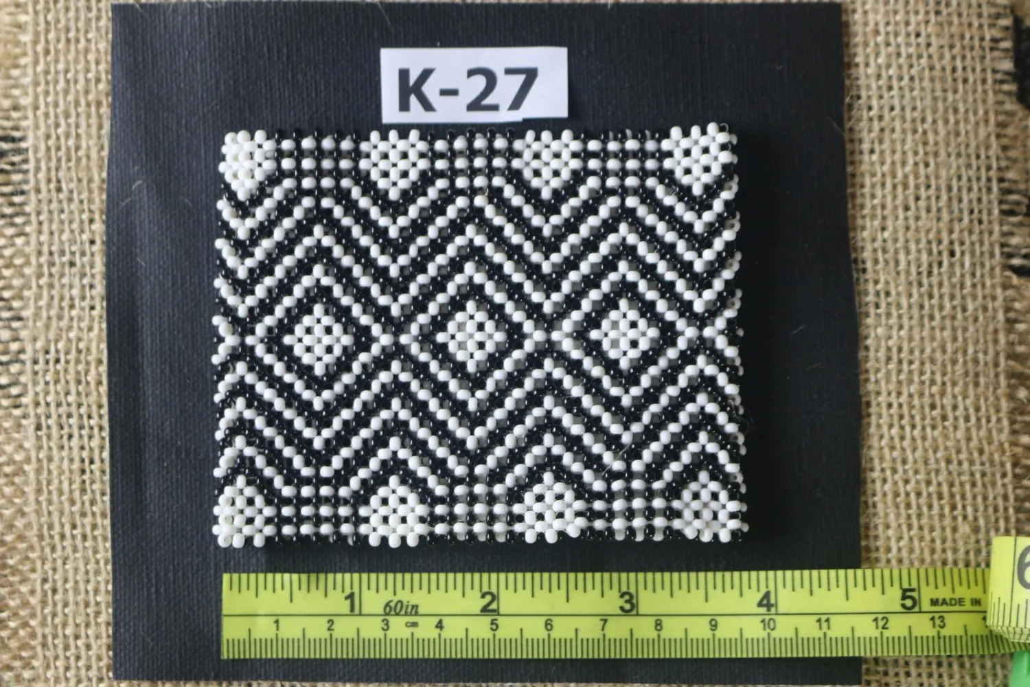 Art# K27  3.5  inch Original Kayapo Traditional Peyote stitch Beaded Bracelet from Brazil.