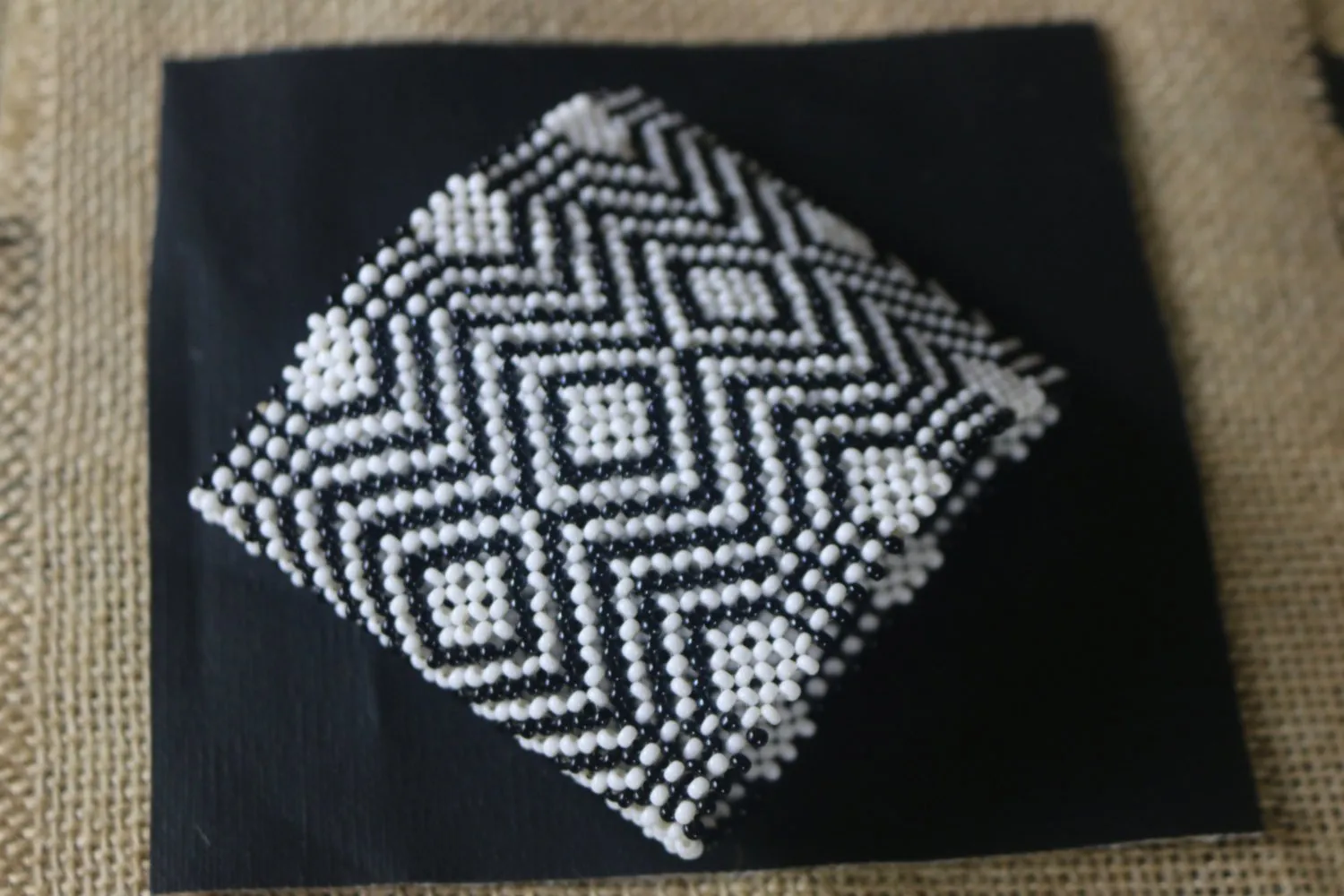 Art# K27  3.5  inch Original Kayapo Traditional Peyote stitch Beaded Bracelet from Brazil.