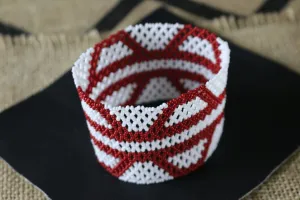 Art# K275  3  inch. Original Kayapo Traditional Peyote stitch Beaded Bracelet from Brazil.