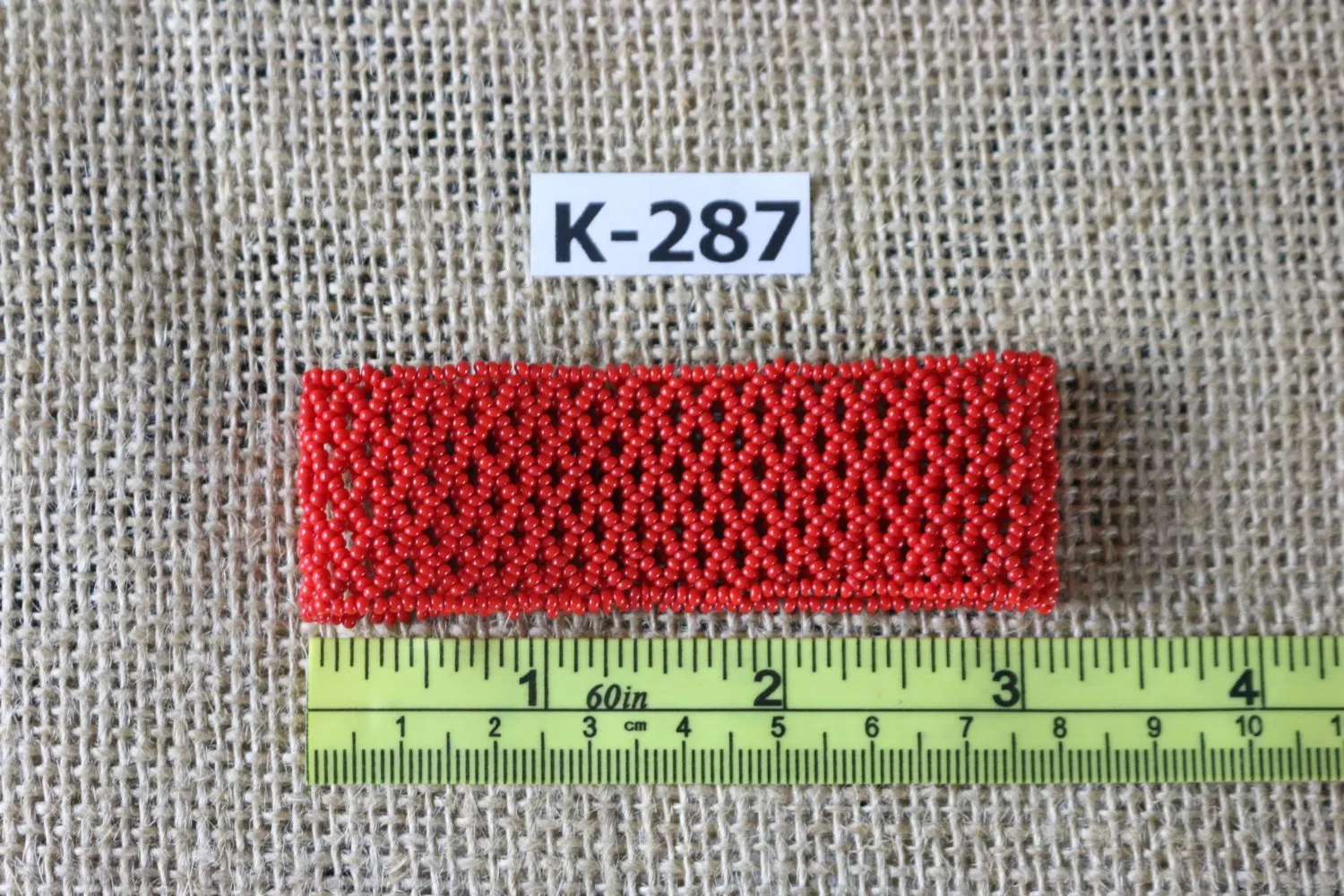 Art# K287  3  inch. Original Kayapo Traditional Peyote stitch Beaded Bracelet from Brazil.