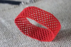 Art# K287  3  inch. Original Kayapo Traditional Peyote stitch Beaded Bracelet from Brazil.