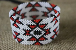 Art# K292  3  inch. Original Kayapo Traditional Peyote stitch Beaded Bracelet from Brazil.