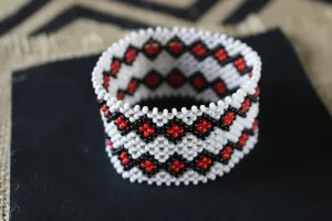 Art# K367  3   inch. Original Kayapo Traditional Peyote stitch Beaded Bracelet from Brazil