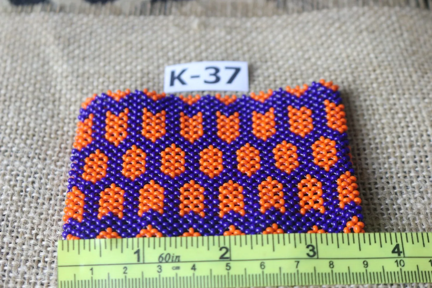 Art# K37  3.5  inch Original Kayapo Traditional Peyote stitch Beaded Bracelet from Brazil.