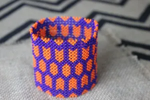 Art# K37  3.5  inch Original Kayapo Traditional Peyote stitch Beaded Bracelet from Brazil.