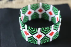 Art# K381  3.5  inch. Original Kayapo Traditional Peyote stitch Beaded Bracelet from Brazil