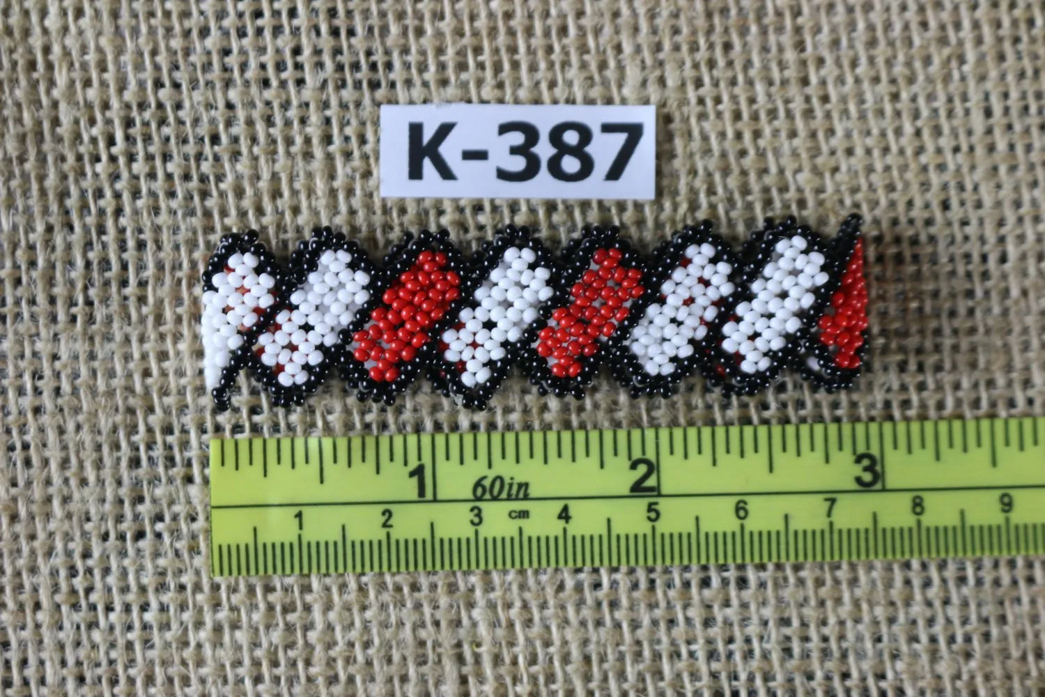 Art# K387  2.5  inch. Original Kayapo Traditional Peyote stitch Beaded Bracelet from Brazil