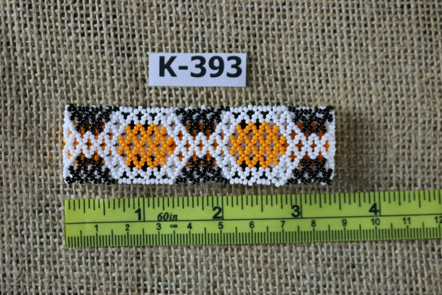 Art# K393  3  inch. Original Kayapo Traditional Peyote stitch Beaded Bracelet from Brazil