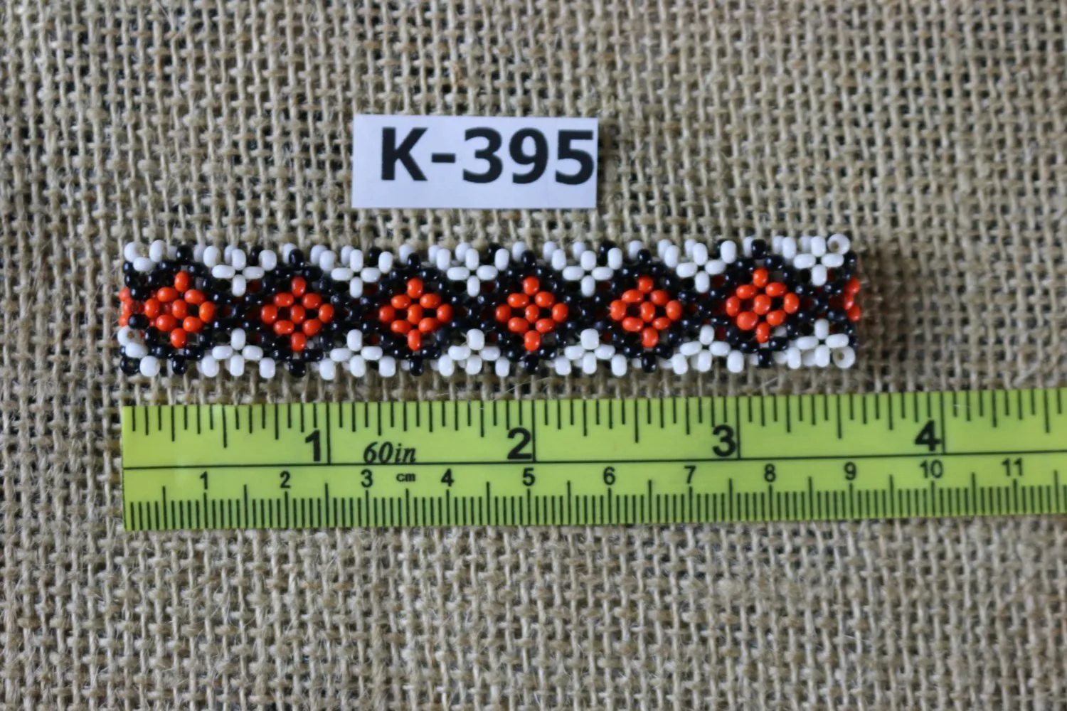 Art# K395  3.5  inch. Original Kayapo Traditional Peyote stitch Beaded Bracelet from Brazil
