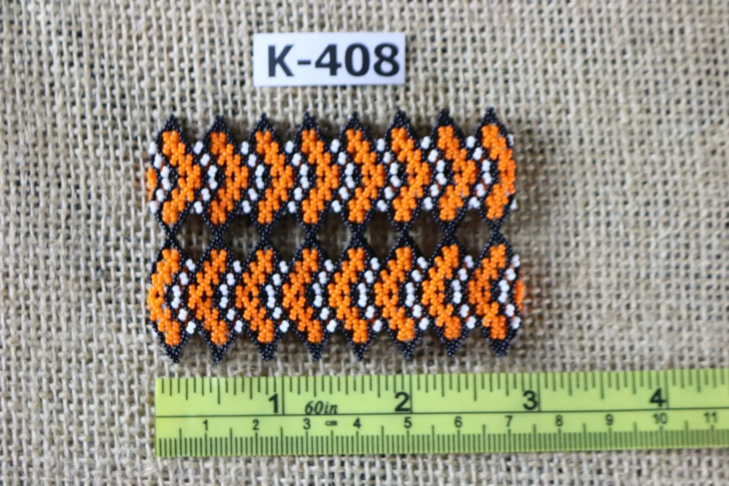 Art# K408  2.5  inch. Original Kayapo Traditional Peyote stitch Beaded Bracelet from Brazil