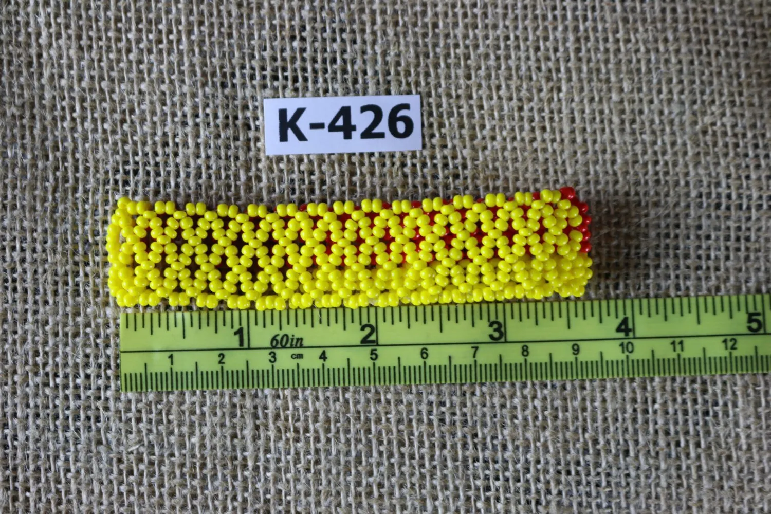 Art# K426 3.5  inch. Original Kayapo Traditional Peyote stitch Beaded Bracelet from Brazil