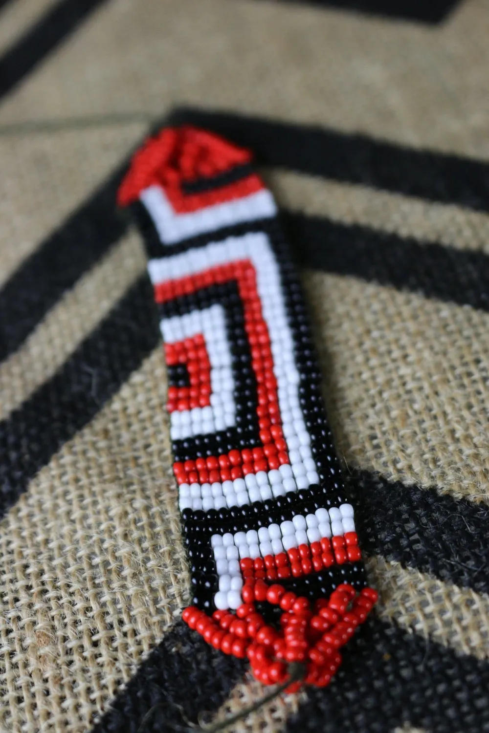 Art# K429  3  inch. Original Kayapo Traditional Peyote stitch Beaded Bracelet from Brazil
