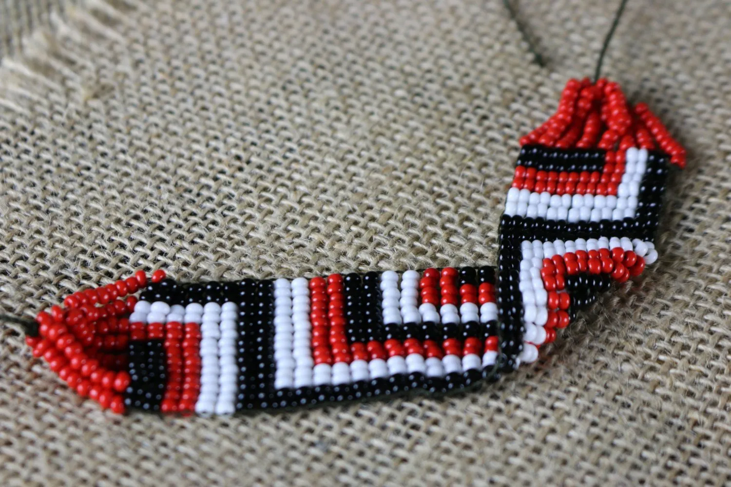 Art# K429  3  inch. Original Kayapo Traditional Peyote stitch Beaded Bracelet from Brazil