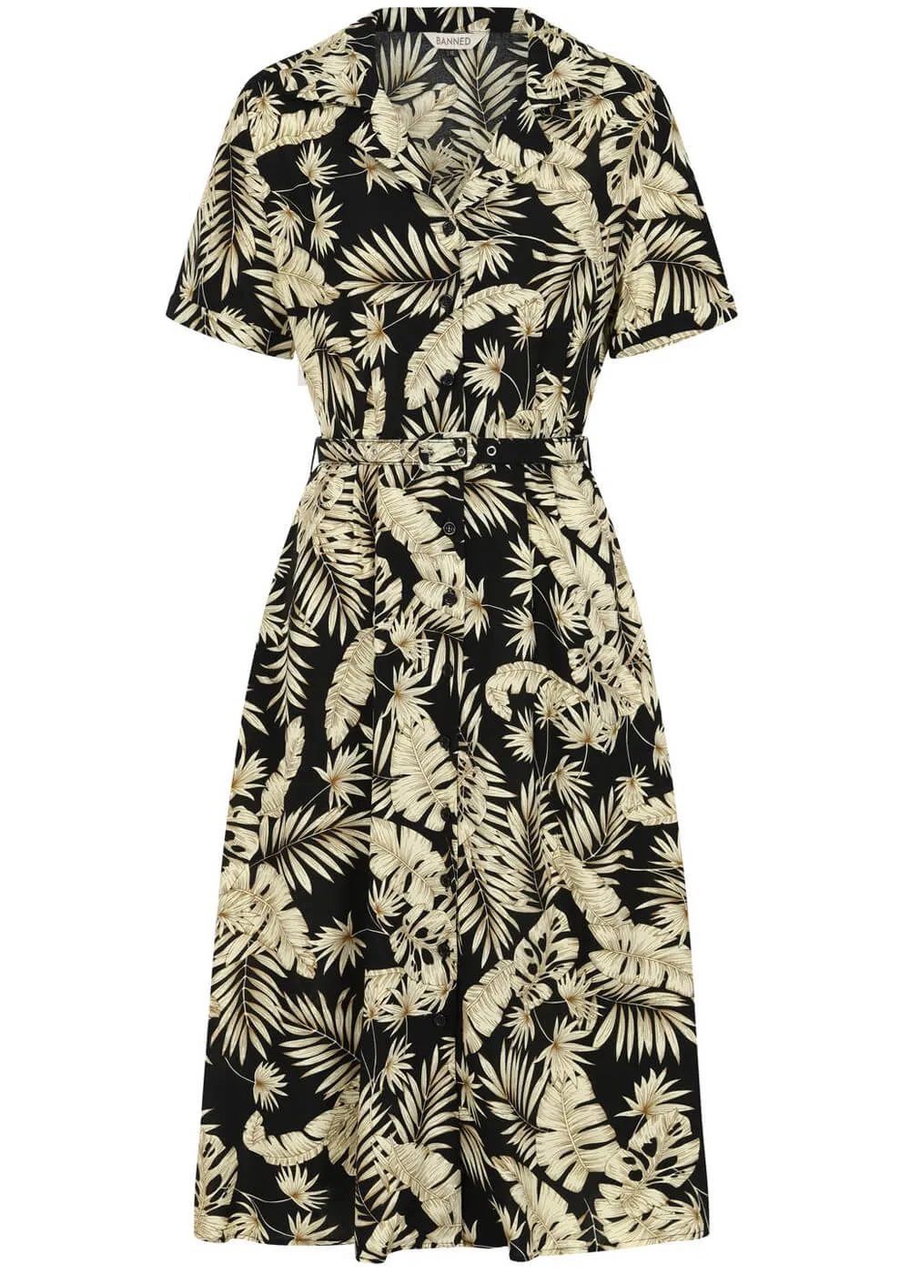 Banned Yvette Tiki 40's Dress Black