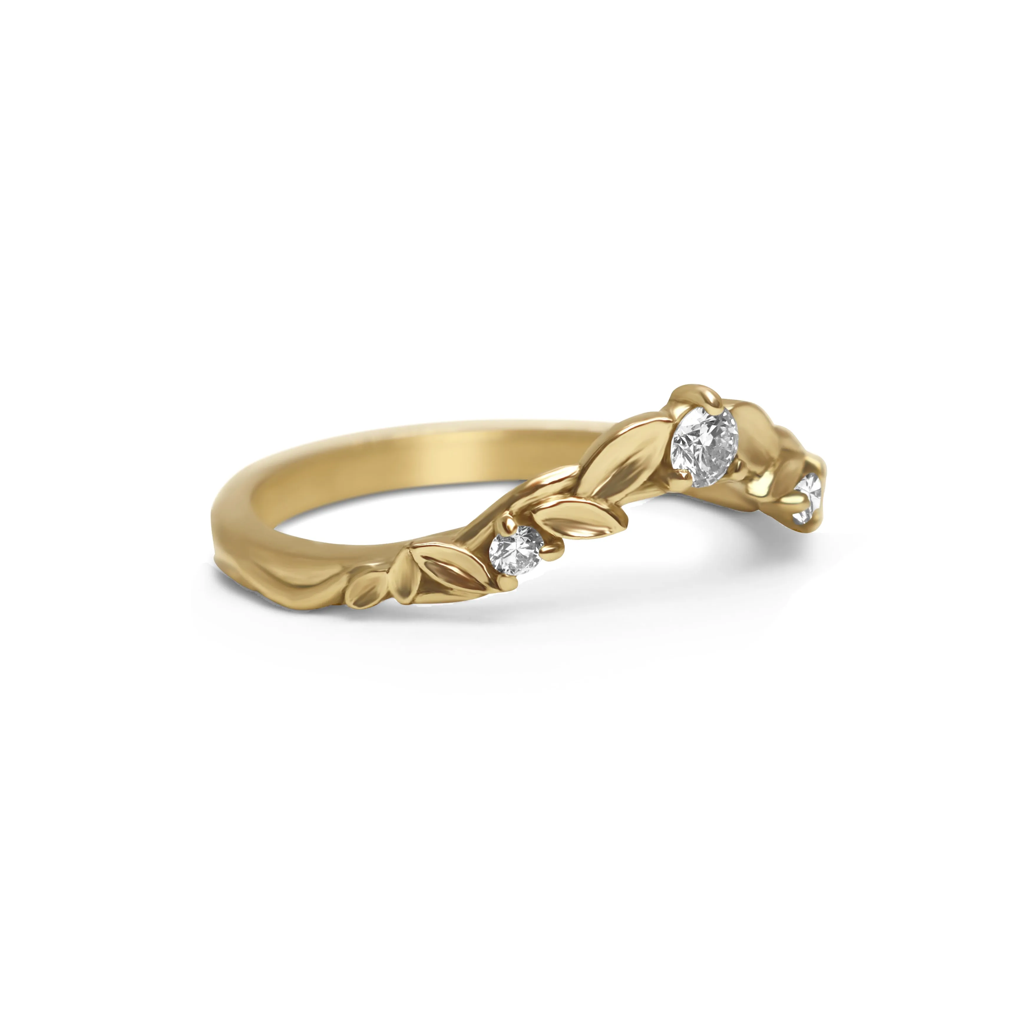 Bay Leaf Curved Diamond Band Size 6