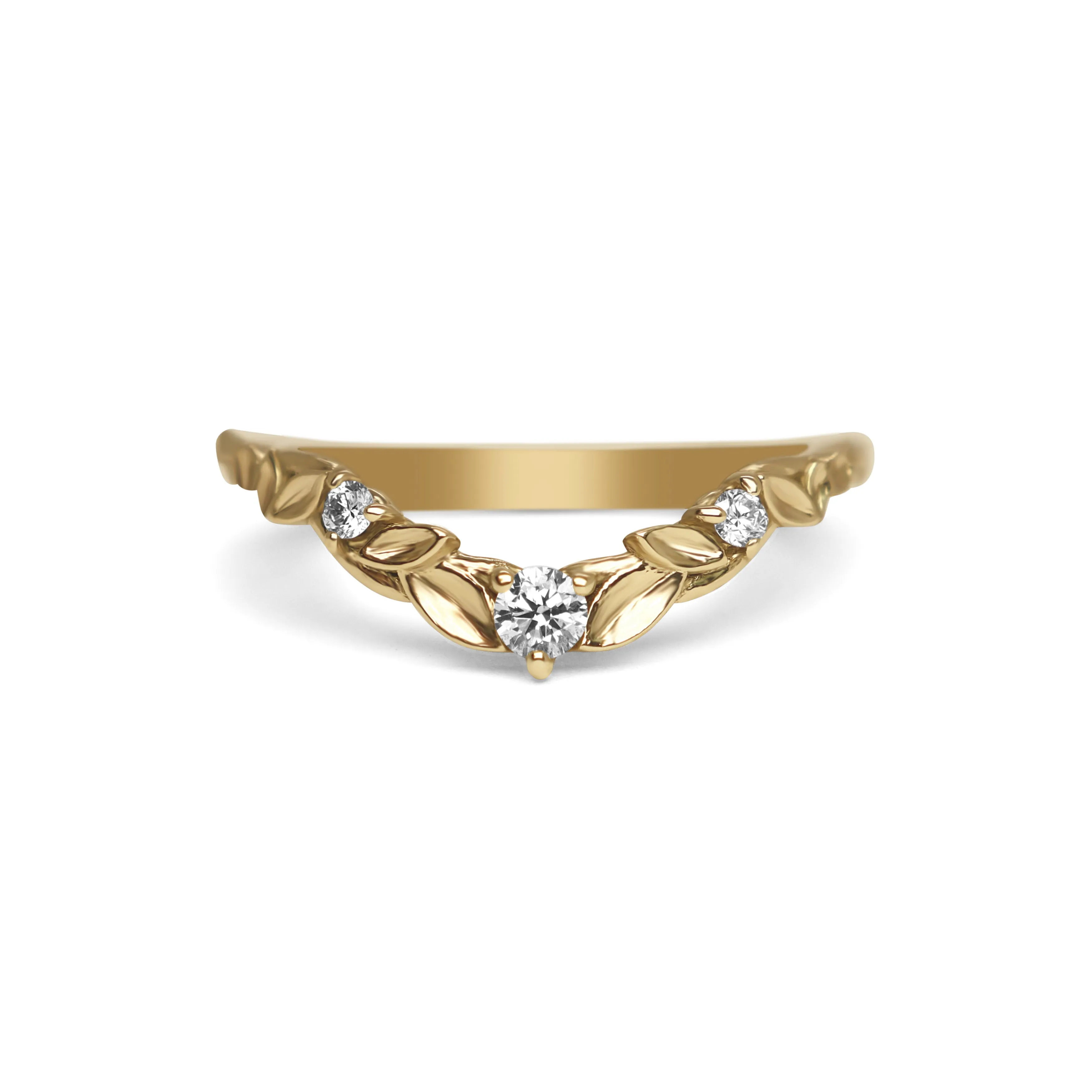 Bay Leaf Curved Diamond Band Size 6