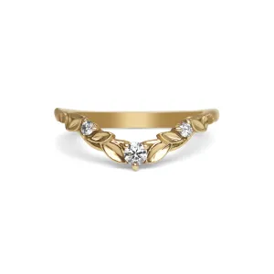 Bay Leaf Curved Diamond Band Size 6