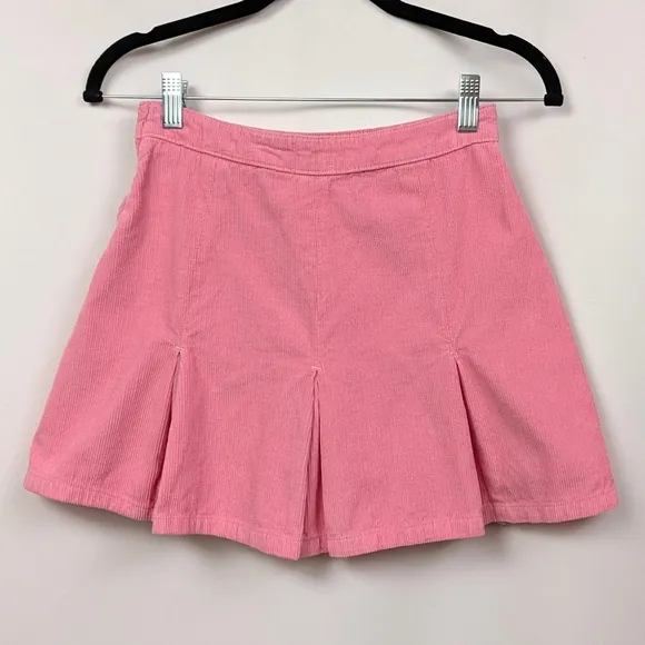 BDG Urban Outfitters Mini Skirt Corduroy Pleated Side Zip Pink Fairycore size XS