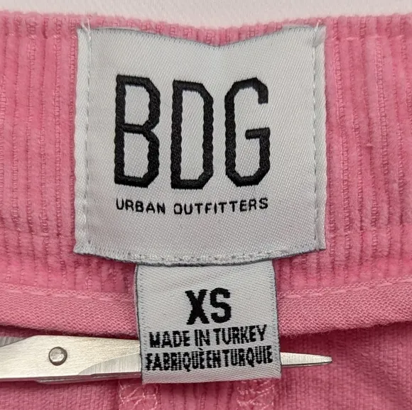 BDG Urban Outfitters Mini Skirt Corduroy Pleated Side Zip Pink Fairycore size XS